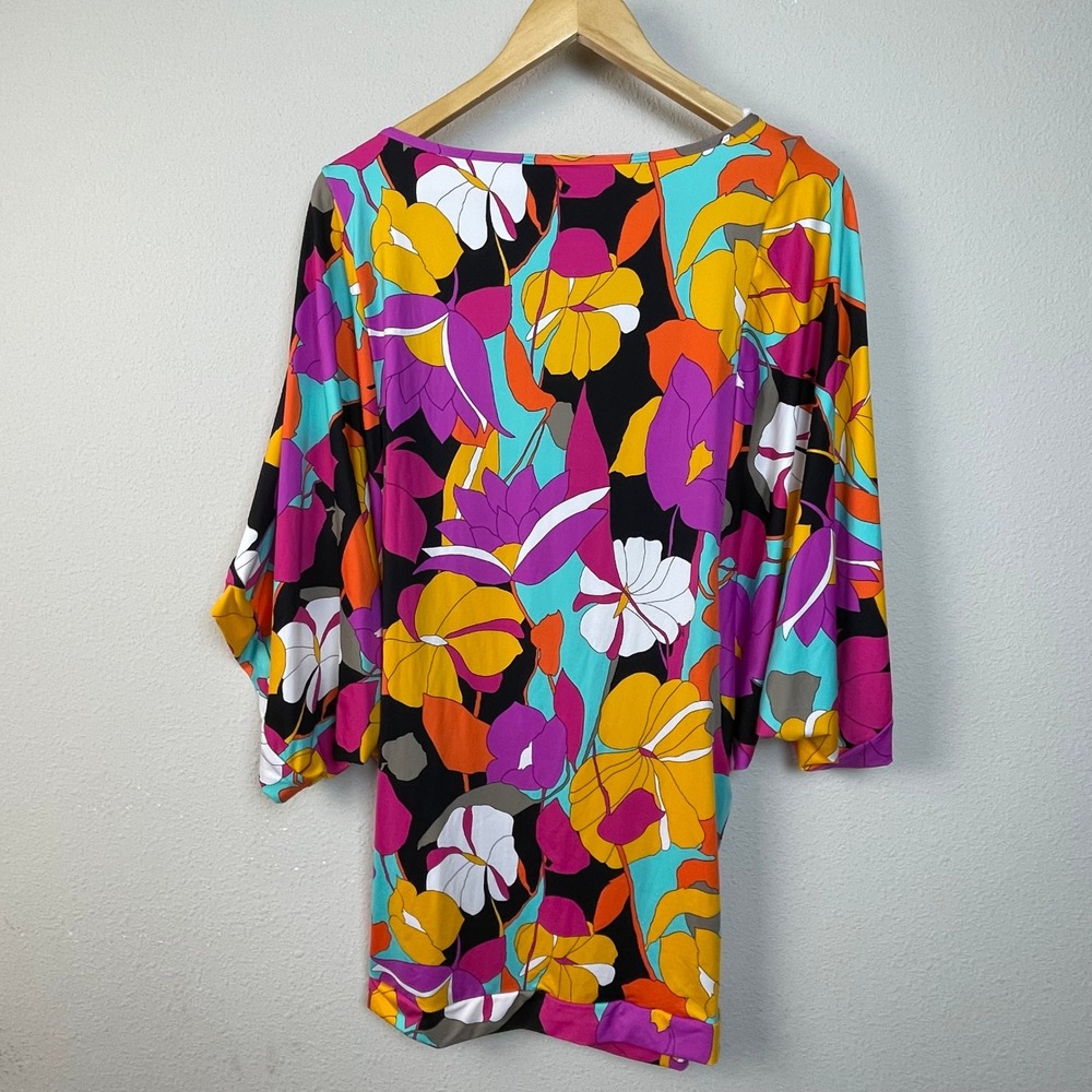 Trina Turk Swim & Spa Collection Kaftan Top Orange Floral Print Women's Medium